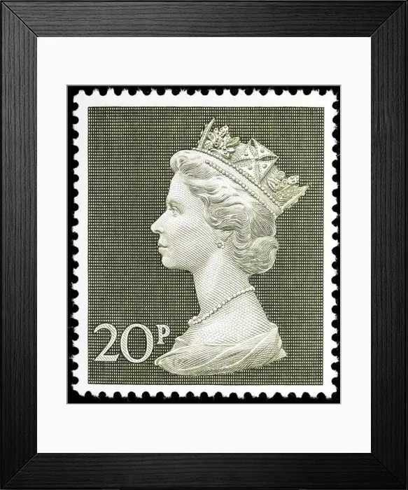 Framed Print : Queen Elizabeth II, Machin series, postage stamp, UK, 1970 Framed Print : Queen Elizabeth II, Machin series, postage stamp, UK, 1970