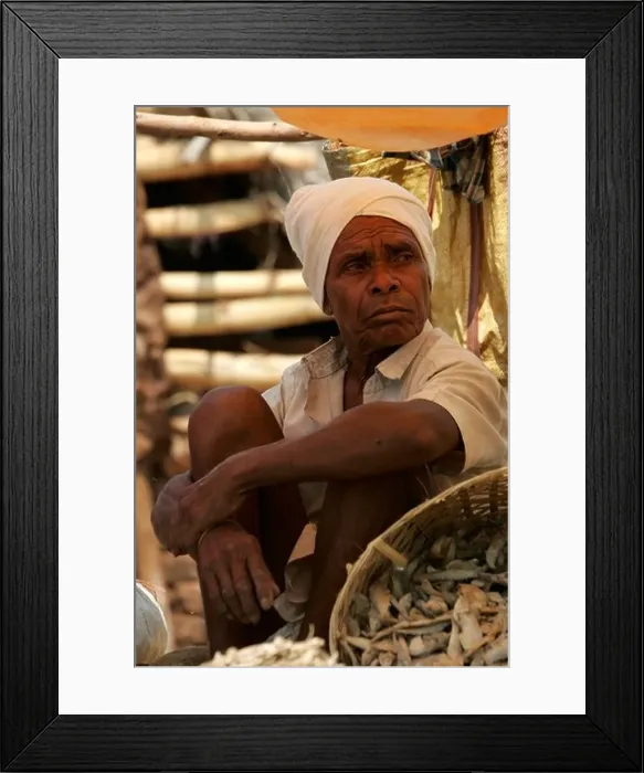 Framed Print : Man at the tribal market at Kunduli near Koraput, Orissa, India Framed Print : Man at the tribal market at Kunduli near Koraput, Orissa, India