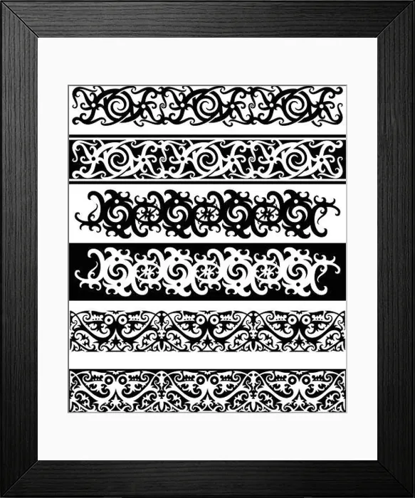 Framed Print : indonesia borneo kalimantan dayak ornament motif. fully editable, easy color change and transform to suit any purpose Framed Print : indonesia borneo kalimantan dayak ornament motif. fully editable, easy color change and transform to suit any purpose