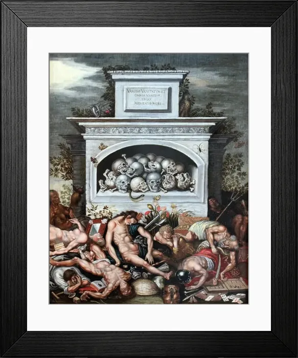 Framed Print : English: Vanitas Allegory Deutsch: Vanitas-Allegorie. 1652. 1652 Wagner Vanitas-Allegorie anagoria Framed Print : English: Vanitas Allegory Deutsch: Vanitas-Allegorie. 1652. 1652 Wagner Vanitas-Allegorie anagoria