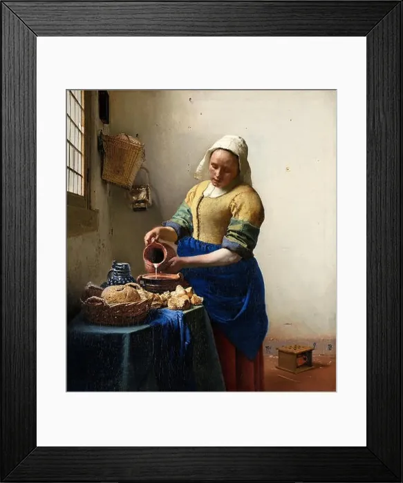 Framed Print : Johannes Vermeer - The Milkmaid. Circa 1660. Oil on canvas. Rijksmuseum Amsterdam, Netherlands