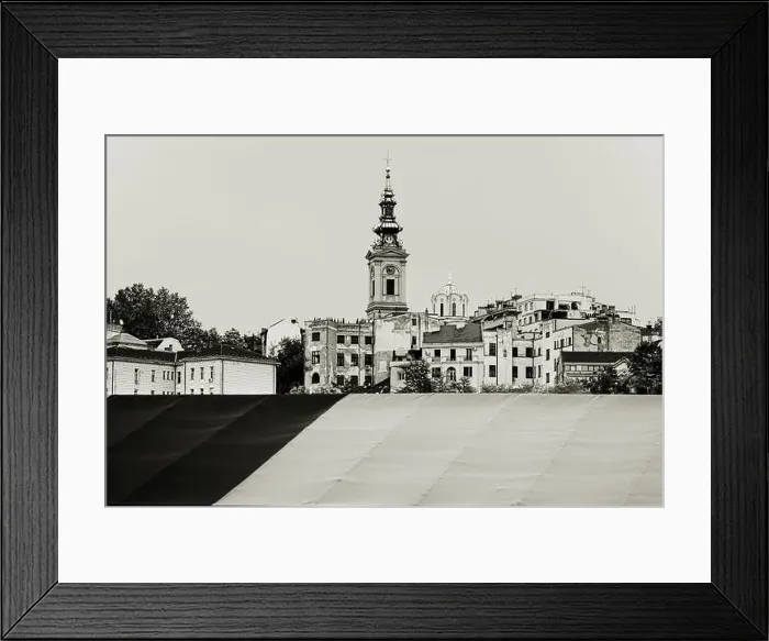 Framed Print : black and white cityscape Belgrade, capital of Serbia Framed Print : black and white cityscape Belgrade, capital of Serbia