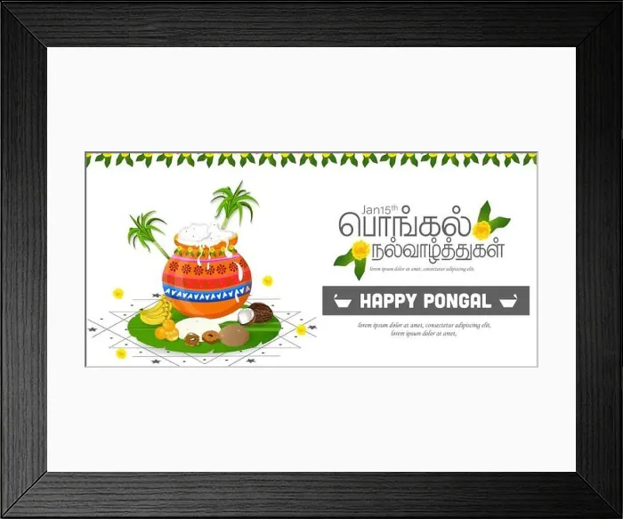 Framed Print : illustration of Pongal Festival Offer Banner Design and Happy pongal translate Tamil text - Illustration Vector Framed Print : illustration of Pongal Festival Offer Banner Design and Happy pongal translate Tamil text - Illustration Vector