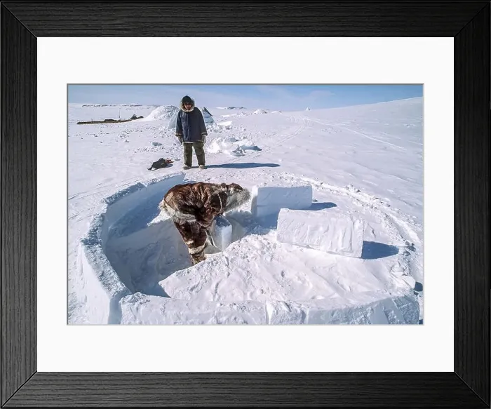 Framed Print : Inuit elder man, dressed in traditional caribou skin clothing Framed Print : Inuit elder man, dressed in traditional caribou skin clothing