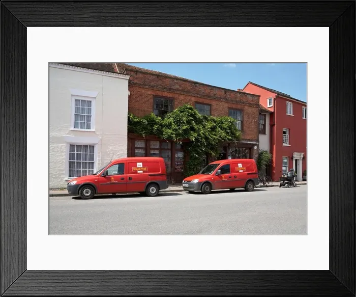Framed Print : Great Britain Essex Nayland Village Post Office with Royal Mail Red Vans parked outside Framed Print : Great Britain Essex Nayland Village Post Office with Royal Mail Red Vans parked outside