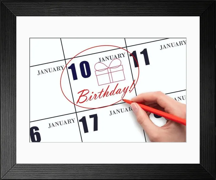 Framed Print : 10th day of January. The hand circles the date on the calendar 10 January Framed Print : 10th day of January. The hand circles the date on the calendar 10 January