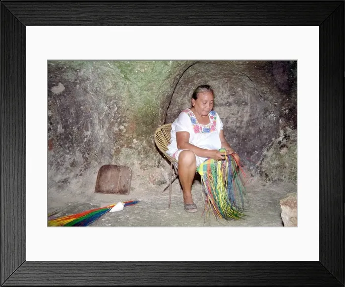 Framed Print : A women weaves a straw hat She works in a cave to escape the heat and humidity Becal Campeche Mexico Framed Print : A women weaves a straw hat She works in a cave to escape the heat and humidity Becal Campeche Mexico