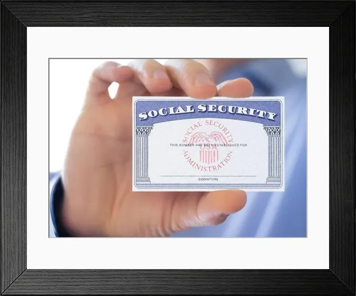Framed Print : Social Security Card in USA Framed Print : Social Security Card in USA