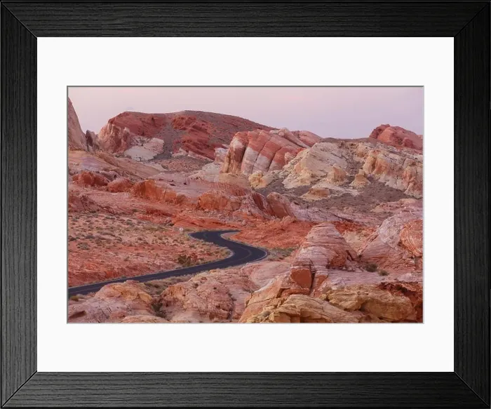 Framed Print : Road through Valley of Fire State Park, near Las Vegas, Nevada