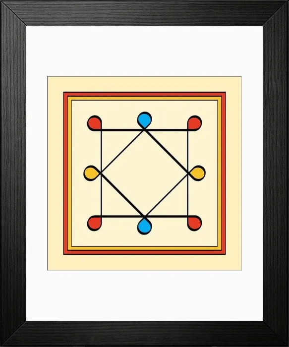 Framed Print : Colored Ring of Solomon in a square frame Framed Print : Colored Ring of Solomon in a square frame