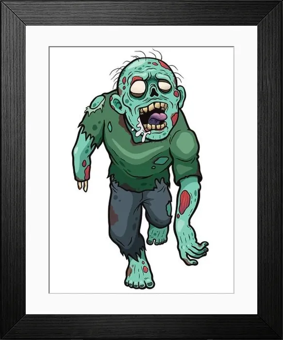 Framed Print : Vector illustration of Cartoon Zombie Framed Print : Vector illustration of Cartoon Zombie