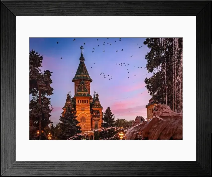 Framed Print : Timisoara city center during a dramatic sunset. Photo taken on 20th September 2024, in Timisoara, Timis County, Romania Framed Print : Timisoara city center during a dramatic sunset. Photo taken on 20th September 2024, in Timisoara, Timis County, Romania