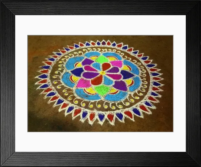 Framed Print : Rangoli design, Kolam Framed Print : Rangoli design, Kolam
