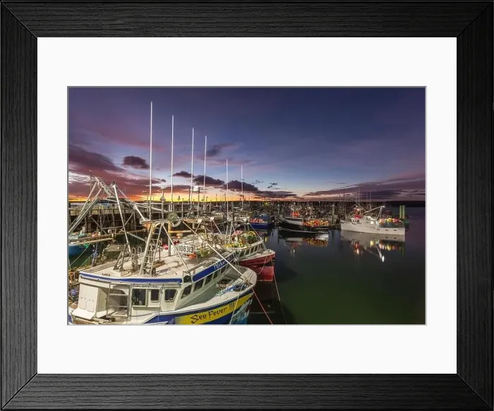 Framed Print : Canada, Nova Scotia, Digby, port area, world's largest scallop boat fleet, dawn Framed Print : Canada, Nova Scotia, Digby, port area, world's largest scallop boat fleet, dawn