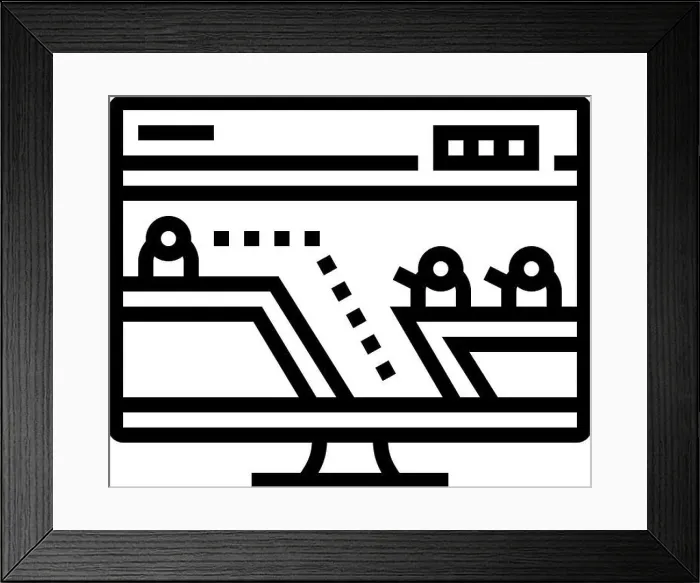 Framed Print : action platform video game line icon vector illustration Framed Print : action platform video game line icon vector illustration