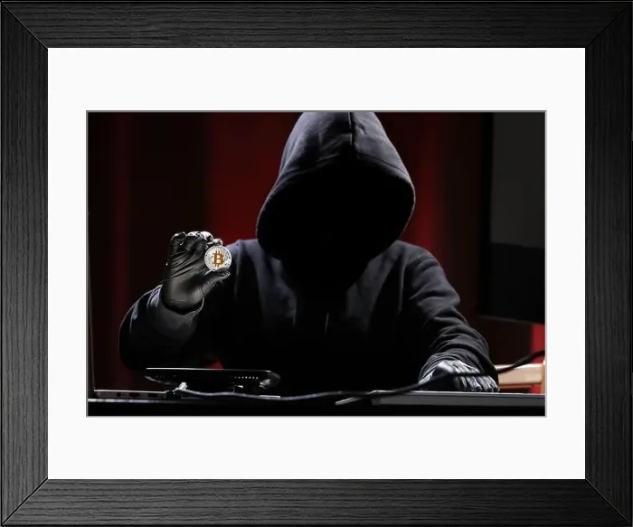 Framed Print : International hacker is trying to steel your crypto currency Framed Print : International hacker is trying to steel your crypto currency