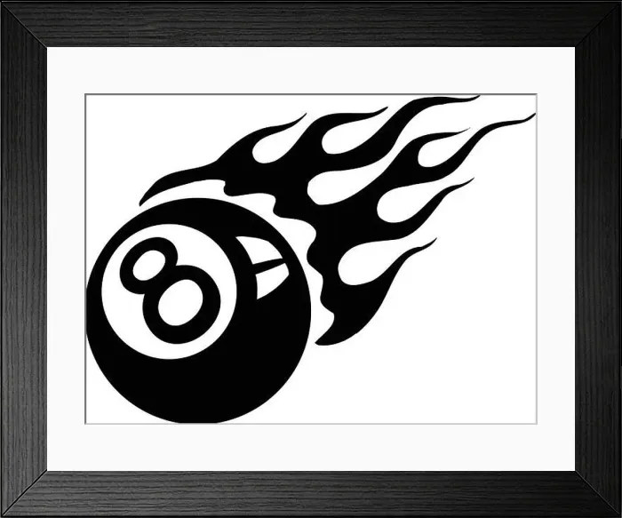 Framed Print : Flaming Eight Ball Vector Illustration Framed Print : Flaming Eight Ball Vector Illustration