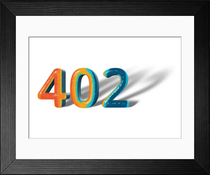 Framed Print : 3D Number 402 four hundred two lively colours Framed Print : 3D Number 402 four hundred two lively colours