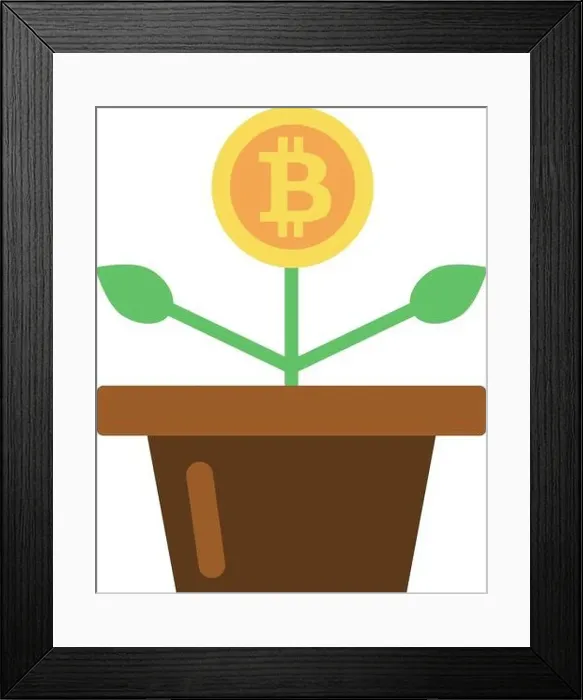 Framed Print : Crypto coin growth color icon. Trade investment Framed Print : Crypto coin growth color icon. Trade investment