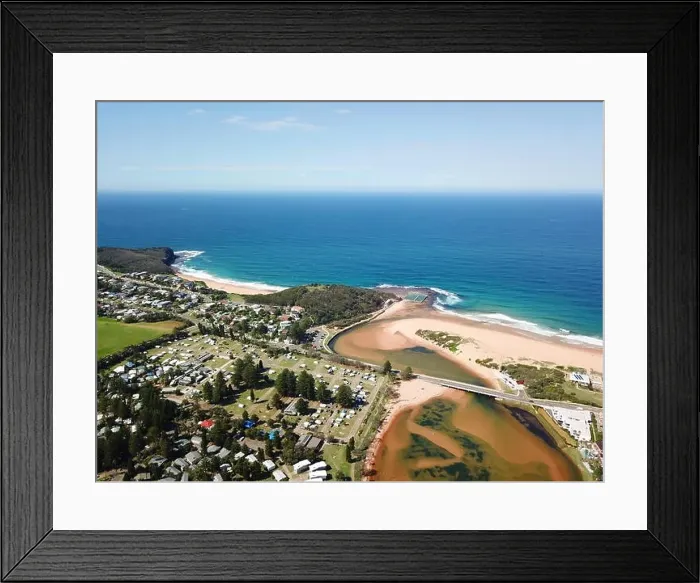 Framed Print : Aerial view of Narrabeen Lagoon, North Narrabeen Rockpool and Turimetta beach. Coast of Tasman sea in Sydney Framed Print : Aerial view of Narrabeen Lagoon, North Narrabeen Rockpool and Turimetta beach. Coast of Tasman sea in Sydney