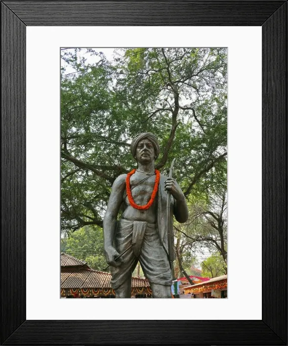 Framed Print : Image of Birsa Munda, a popular tribal freedom fighter in surajkund public craft fair