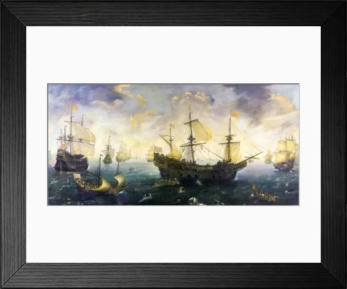 Framed Print : The Spanish Armada off the English Coast, c. 1620, painting by Cornelis Claesz van Wieringen Framed Print : The Spanish Armada off the English Coast, c. 1620, painting by Cornelis Claesz van Wieringen