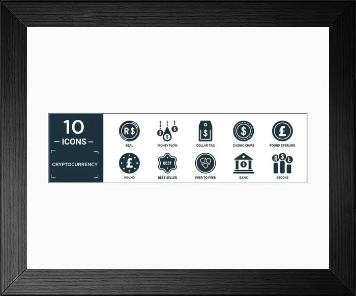 Framed Print : filled cryptocurrency icon set Framed Print : filled cryptocurrency icon set