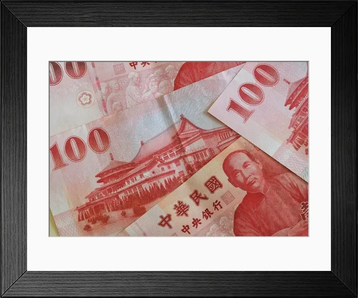 Framed Print : 100 Taiwan dollars Framed Print : 100 Taiwan dollars