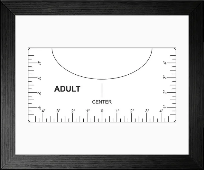 Framed Print : T shirt alignment guide. Adult size template