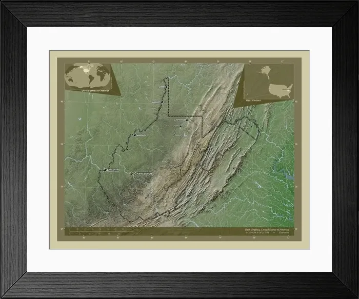 Framed Print : West Virginia, state of United States of America Framed Print : West Virginia, state of United States of America