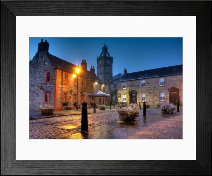 Framed Print : East Kilbride Village showing Montgomery Arms and the Old Parish Church during early dawn Framed Print : East Kilbride Village showing Montgomery Arms and the Old Parish Church during early dawn