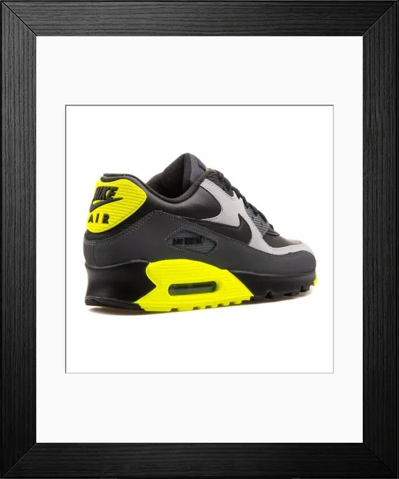 Framed Print : Nike Air Max 90 LTR Black Grey and Yellow Men Sports Sneakers - 652980-007 Framed Print : Nike Air Max 90 LTR Black Grey and Yellow Men Sports Sneakers - 652980-007