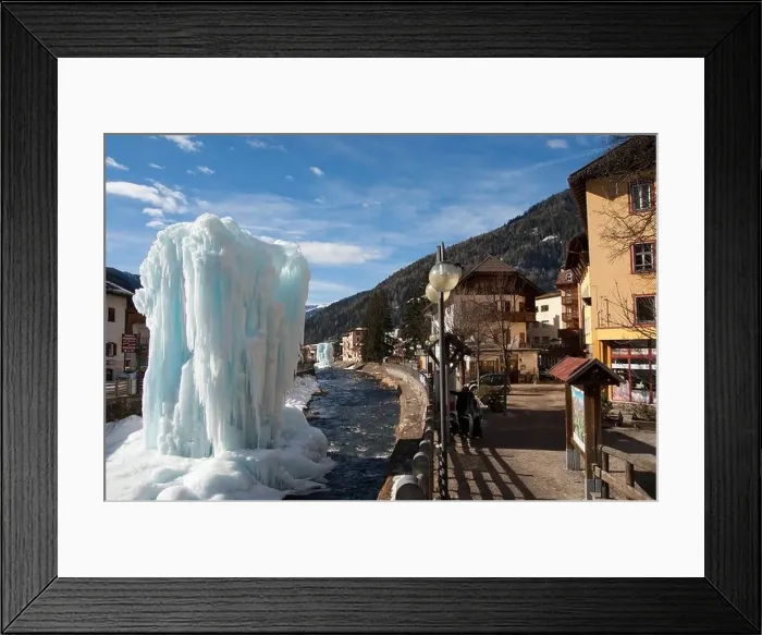 Framed Print : Scenic view of Moena. Ice Sculpture on river Avisio. Trentino Alto Adige, Dolomites, Italy, Europe Framed Print : Scenic view of Moena. Ice Sculpture on river Avisio. Trentino Alto Adige, Dolomites, Italy, Europe