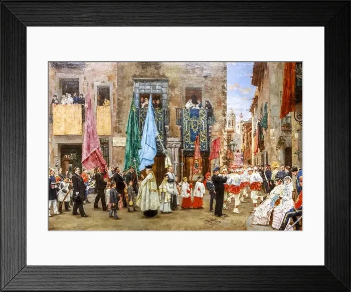 Framed Print : Maricel museum, Sitges, Spain Felip Maso I de Falp The procession of Saint Bartholomew, 1884, oil on canvas (detail) Framed Print : Maricel museum, Sitges, Spain Felip Maso I de Falp The procession of Saint Bartholomew, 1884, oil on canvas (detail)