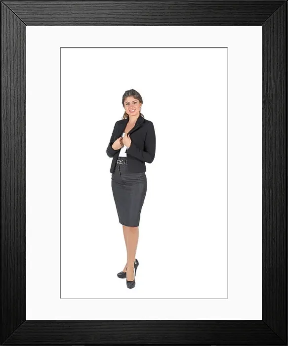 Framed Print : Young and attractive business woman standing Framed Print : Young and attractive business woman standing