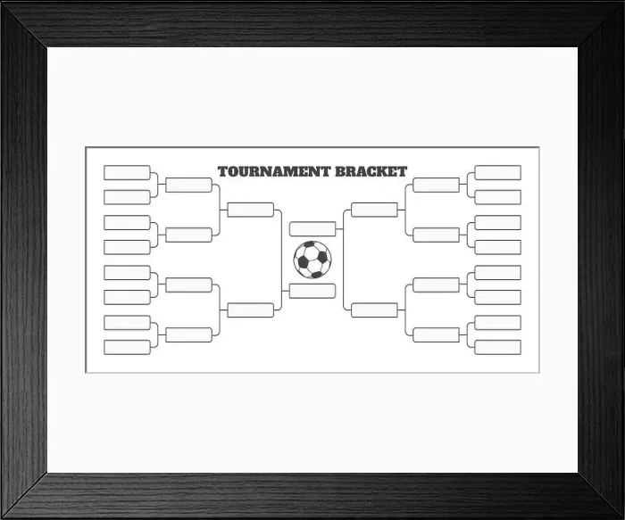 Framed Print : 16 soccer team tournament bracket championship template flat style design vector illustration isolated on white Framed Print : 16 soccer team tournament bracket championship template flat style design vector illustration isolated on white