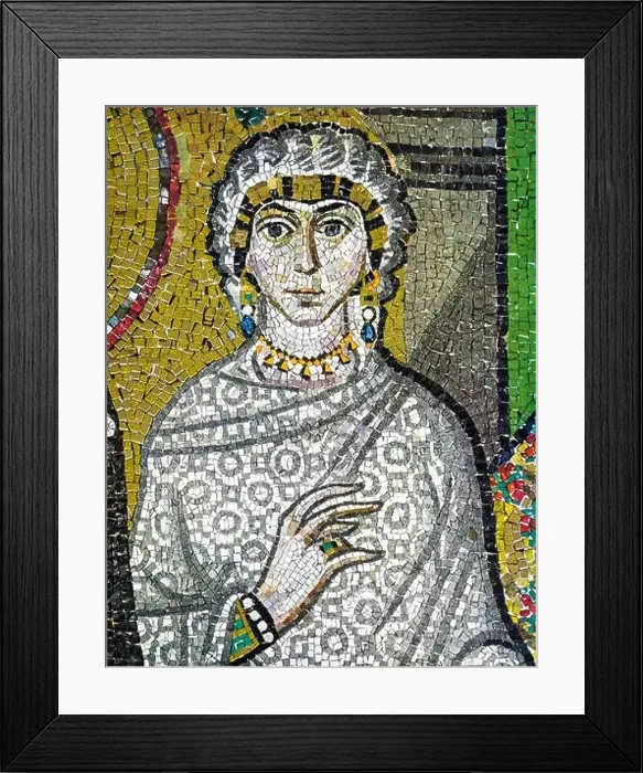 Framed Print : Italy Emilia Romagna Ravenna Basilica Saint Vitale Chorus mosaic - Portrait of a Patrician - Particular of mosaic Framed Print : Italy Emilia Romagna Ravenna Basilica Saint Vitale Chorus mosaic - Portrait of a Patrician - Particular of mosaic