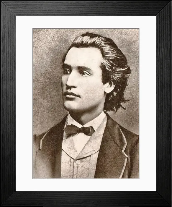 Framed Print : Portrait of Mihai Eminescu - photograph taken by Jan Tomas (1841-1912) in Prague, 1869 Framed Print : Portrait of Mihai Eminescu - photograph taken by Jan Tomas (1841-1912) in Prague, 1869