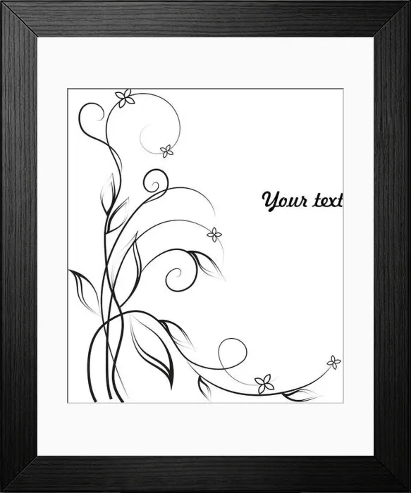 Framed Print : Simple floral background in black and white Framed Print : Simple floral background in black and white