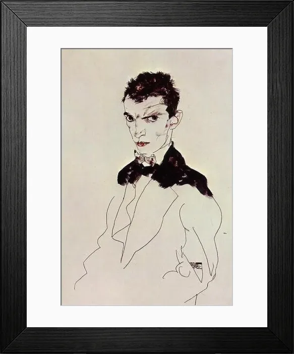 Framed Print : Self Portrait 1912 by Egon Schiele Framed Print : Self Portrait 1912 by Egon Schiele