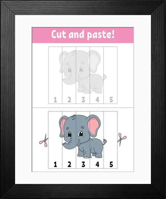 Framed Print : Learning numbers. Cut and play Framed Print : Learning numbers. Cut and play