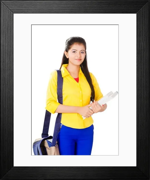 Framed Print : indian College girl standing Framed Print : indian College girl standing