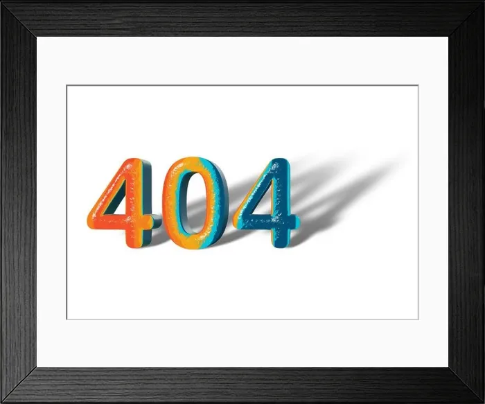 Framed Print : 3D Number 404 four hundred four lively colours Framed Print : 3D Number 404 four hundred four lively colours