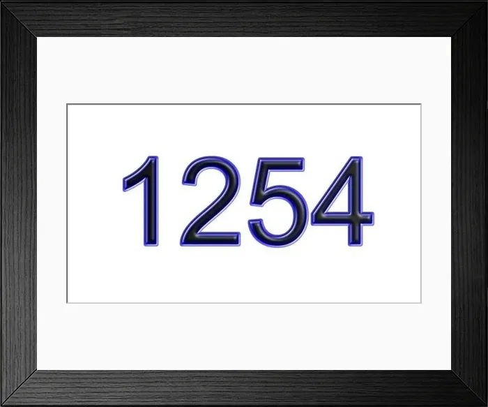 Framed Print : blue 1254 number 3d effect white background Framed Print : blue 1254 number 3d effect white background