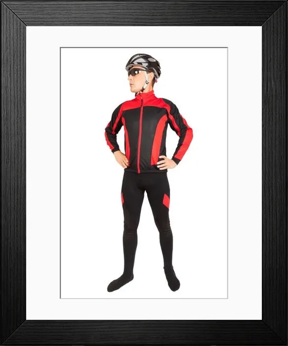 Framed Print : equiped cyclist isolated Framed Print : equiped cyclist isolated