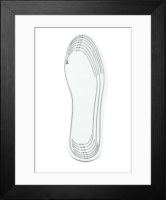 Framed Print : Adjustable Size Shoe Insole On White Background Framed Print : Adjustable Size Shoe Insole On White Background
