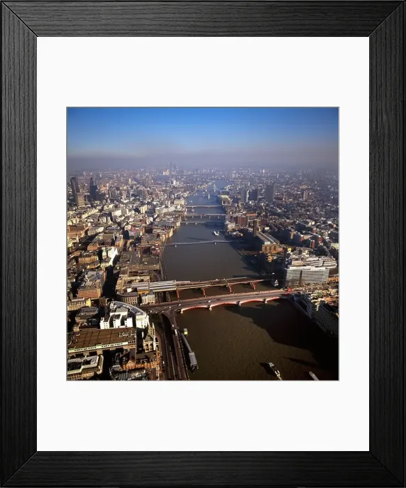 Framed Print : Aerial image of bridges over the River Thames