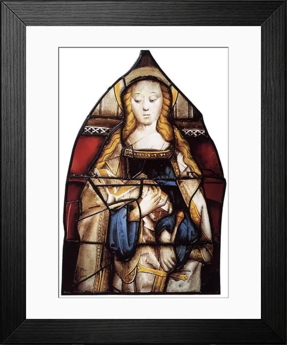 Framed Print : English: St Catherine. Leaded glass Framed Print : English: St Catherine. Leaded glass