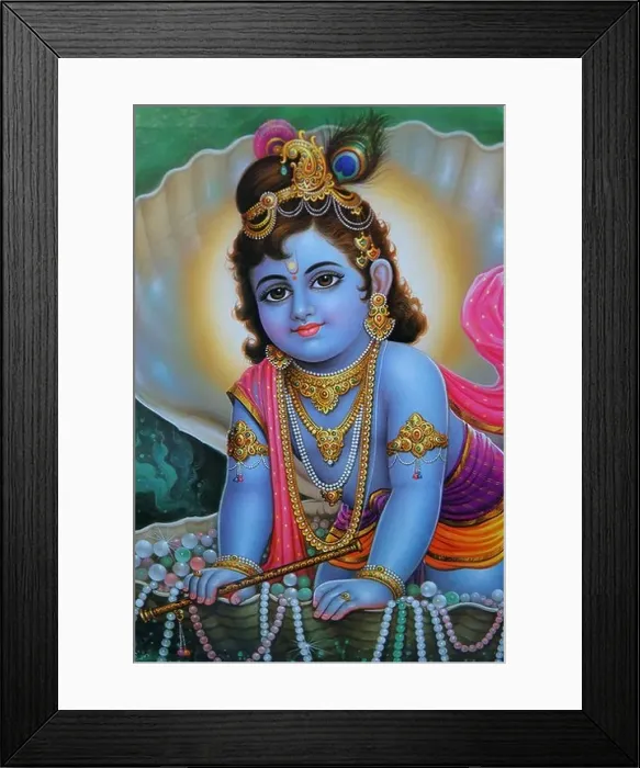 Framed Print : painting of the Hindu God, Lord Krishna Framed Print : painting of the Hindu God, Lord Krishna