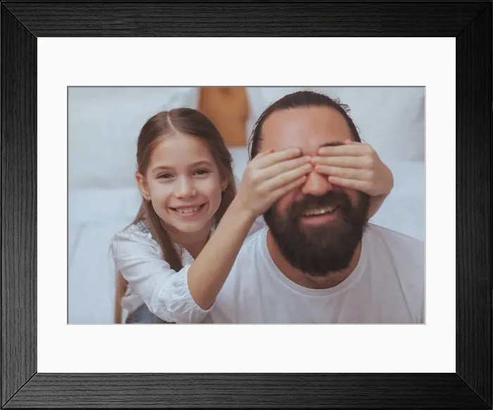 Framed Print : Close up of a bearded mature man smiling Framed Print : Close up of a bearded mature man smiling
